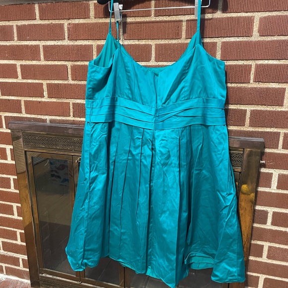 Teal Cotton Sateen Semiformal Dress from David’s Bridal, Size 22 - Picture 3 of 6